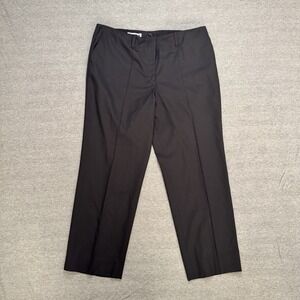 Jil Sander Women's Black Wool Tailored Flat-Front Trousers Size 44 (US 14) FLAW